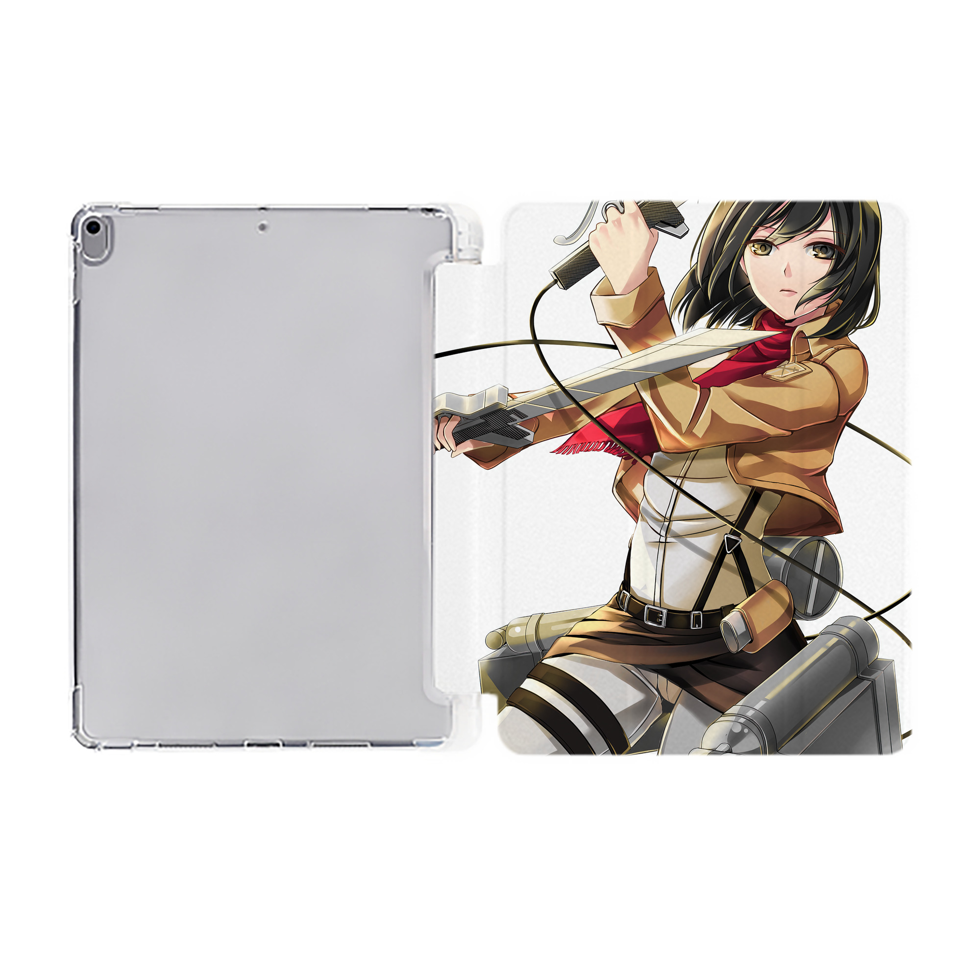 （画像用） 進撃の巨人 Attack on Titan IPad ケース ペン収納付き 三つ折りスタンド PUレザー×シリコン 対応機種9.5/10.5/10.9インチ